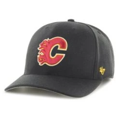 47Brand Calgary Flames Black Cold Zone Snapback Cap