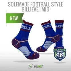 Solemade Football Style Socks, "Billieve" , Mid Cut
