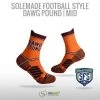 Solemade Football Style Socks, "Dawg Pound" , Mid Cut -Craft Geschäft football style socks dawg pound mid cut
