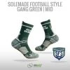 Solemade Football Style Socks, "Gang Green" , Mid Cut -Craft Geschäft football style socks gang green mid cut