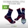 Solemade Football Style Socks, "I´M TEXAN" , Mid Cut
