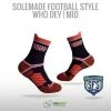 Solemade Football Style Socks, "Who Dey" , Mid Cut -Craft Geschäft football style socks who dey mid cut