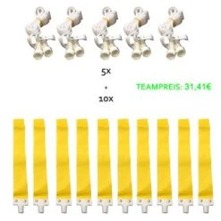 PT Hockey POP-FLAG Set - 5 Gürtel Weiß Mit 10 Flags - Gelb