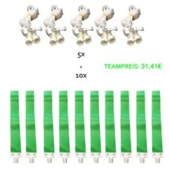 PT Hockey POP-FLAG Set - 5 Gürtel Weiß Mit 10 Flags - Grün